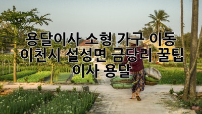 용달이사🚚 소형 가구 이동, 이천시 설성면 금당리 꿀팁🍯 #이사 #용달